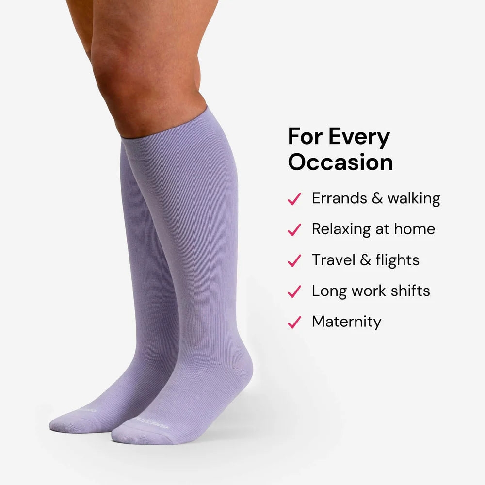 Bamboo Wide Compression Socks (Pastels)