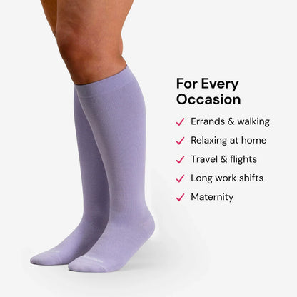 Bamboo Wide Compression Socks (Pastels)