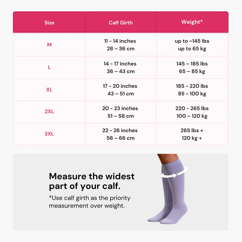 Bamboo Wide Compression Socks (Pastels)